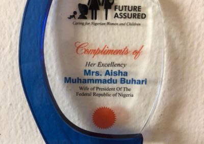 Future Assured Award and Membership Conferement by H. E. Mrs. Aisha Muhammadu Buhari, Wife of the President of the Federal Republic of Nigeria